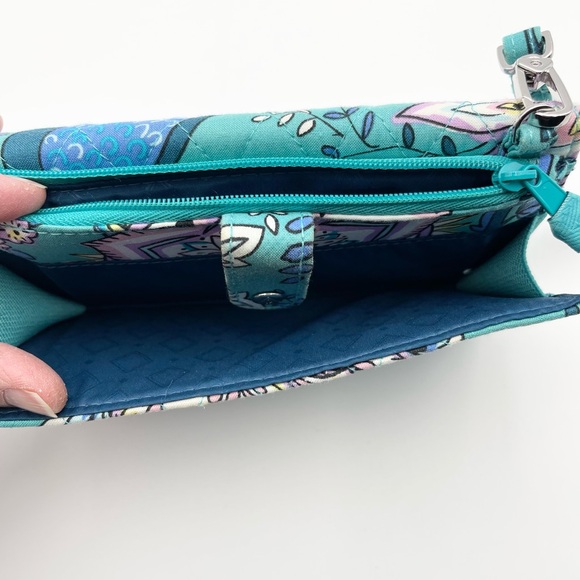 Vera Bradley Teal Floral Women's Wristlet - Picture 5 of 5